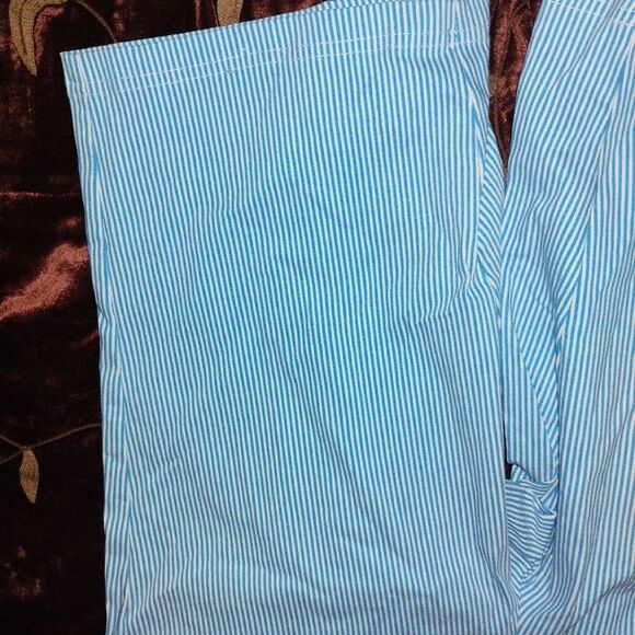 Donna Ricco Light Blue Striped Women's Bermuda Shorts - Picture 5 of 9